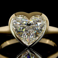 14K Yellow Gold Heart-Shaped Solitaire Ring with Bezel-Set Lab-Grown Diamond - 2.51 Carat Total Weight, E-F Color VS1 Clarity - Covaloro Fine Jewelry