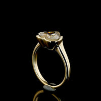 14K Yellow Gold Heart-Shaped Solitaire Ring with Bezel-Set Lab-Grown Diamond - 2.51 Carat Total Weight, E-F Color VS1 Clarity - Covaloro Fine Jewelry