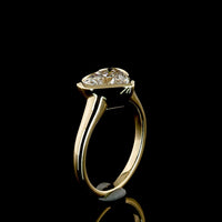 14K Yellow Gold Heart-Shaped Solitaire Ring with Bezel-Set Lab-Grown Diamond - 2.51 Carat Total Weight, E-F Color VS1 Clarity - Covaloro Fine Jewelry