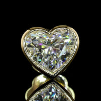 14K Yellow Gold Heart Shaped Stud Earrings with Bezel Set Lab Grown Diamonds - 2.07 Carat Total Weight - Covaloro Fine Jewelry