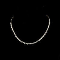 14K Yellow Gold Heart-Shaped Tennis Necklace with Lab-Grown Heart and Round Diamonds - 7.36 Carats Total Diamond Weight - Covaloro Fine Jewelry