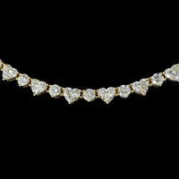 14K Yellow Gold Heart-Shaped Tennis Necklace with Lab-Grown Heart and Round Diamonds - 7.36 Carats Total Diamond Weight - Covaloro Fine Jewelry