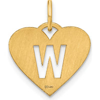 14K Yellow Gold Heart-Shaped W Initial Charm Pendant - Personalized Jewelry Piece by Oro Pregiato
