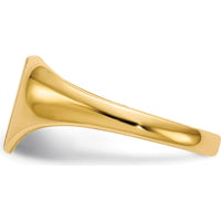 14K Yellow Gold Heart Signet Ring with Polished & Brushed Finish - Custom Engravable by 0
