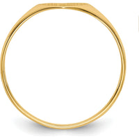 14K Yellow Gold Heart Signet Ring with Satin and Polished Finish by 0