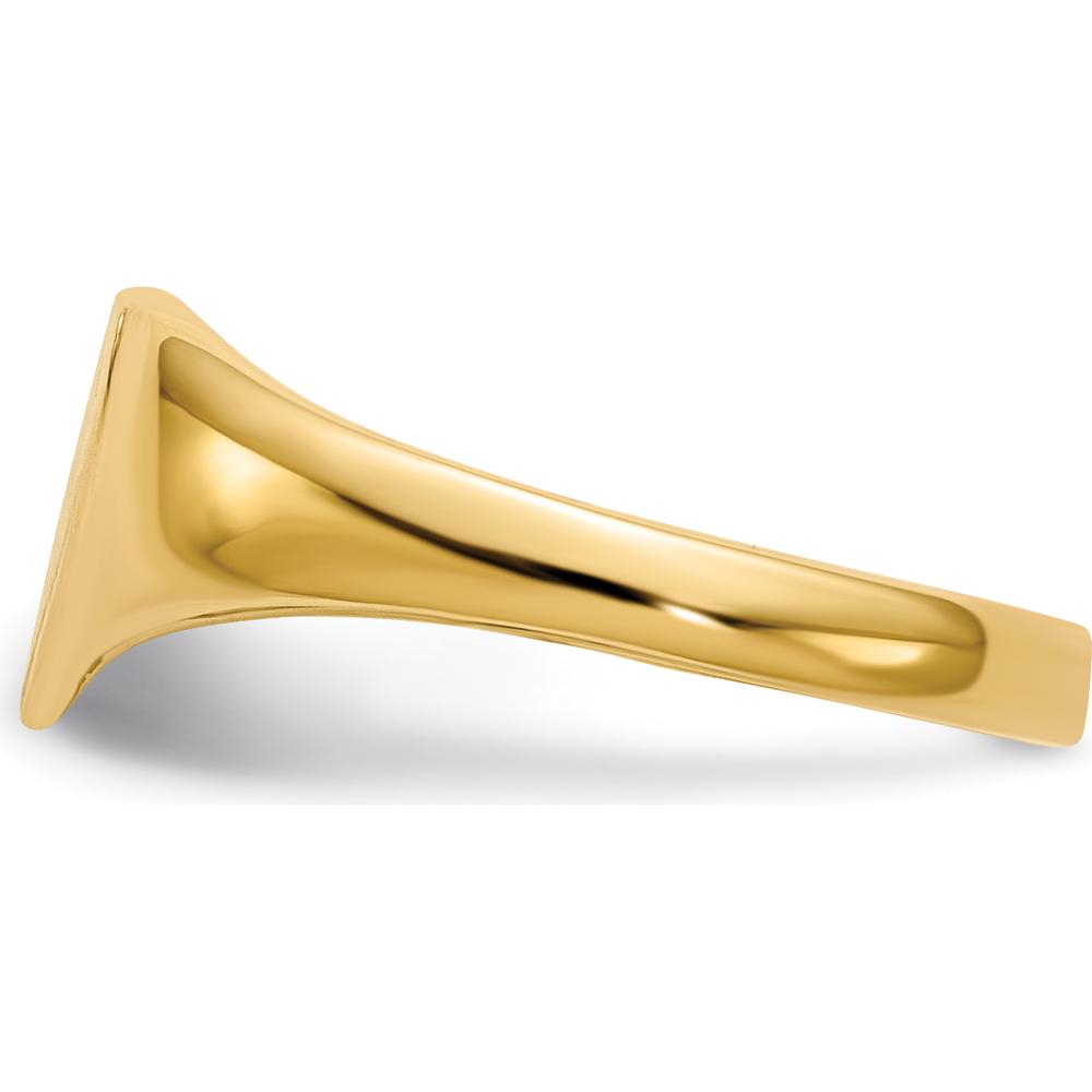 14K Yellow Gold Heart Signet Ring with Satin Finish - 8.5mm x 7.5mm by 0