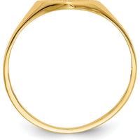 14K Yellow Gold Heart Signet Ring with Satin Finish and Tapered Band by Oro Pregiato
