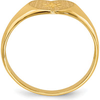 14K Yellow Gold Heart Signet Ring with Star Diamond - 0.01 Carat Diamond Weight by 0