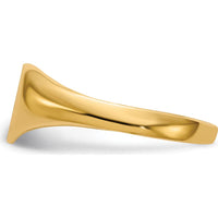 14K Yellow Gold Heart Signet Ring with Star Diamond - 0.01 Carat Diamond Weight by 0