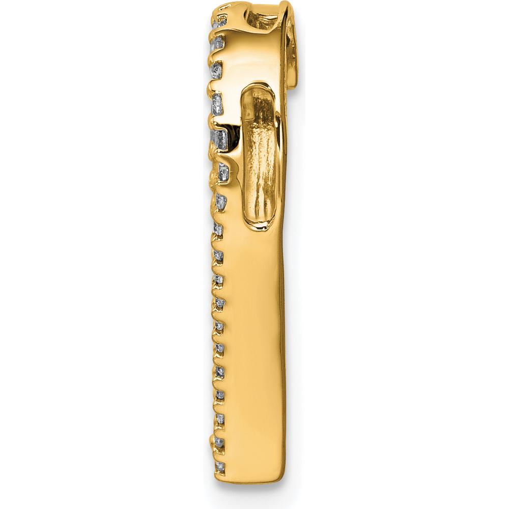 14K Yellow Gold Heart Slide Pendant with Round Diamonds - 0.004 Carat Total Diamond Weight by Oro Pregiato