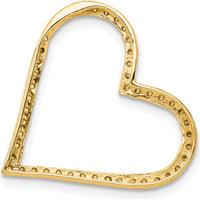 14K Yellow Gold Heart Slide Pendant with Round Diamonds - 0.004 Carat Total Diamond Weight by Oro Pregiato