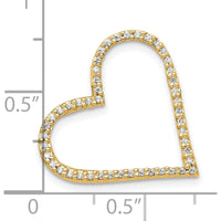 14K Yellow Gold Heart Slide Pendant with Round Diamonds - 0.004 Carat Total Diamond Weight by Oro Pregiato