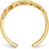 14K Yellow Gold Heart Toe Ring with Polished Patterned Finish - 5mm Band Width by Oro Pregiato