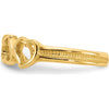 14K Yellow Gold Heart Toe Ring with Polished Patterned Finish - 5mm Band Width by Oro Pregiato