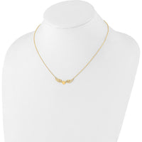 14K Yellow Gold Heart with Wings Motif Necklace on 17-Inch Cable Chain by 0