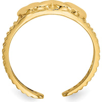 14K Yellow Gold Hearts and Infinity Symbol Toe Ring with Polished Finish by Oro Pregiato