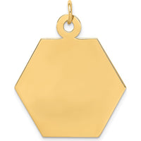 14K Yellow Gold Hexagon Medical Alert Pendant - Polished Finish by Oro Pregiato