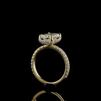 14K Yellow Gold Hidden Halo Engagement Ring with 2.64 Carat Radiant Cut Lab Diamond and 0.55 Carat Accent Diamonds - IGI Certified 3.19 Carat Total Weight - Covaloro Fine Jewelry