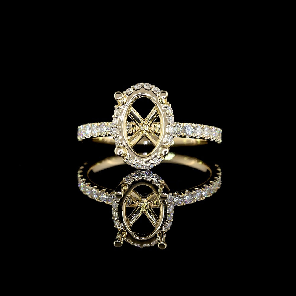 14K Yellow Gold Hidden Halo Oval Cut Lab Diamond Ring with Approximately 2.09 Carat Center and 2.61 Total Carat Weight - GIA Certified D VS1 - Covaloro Fine Jewelry