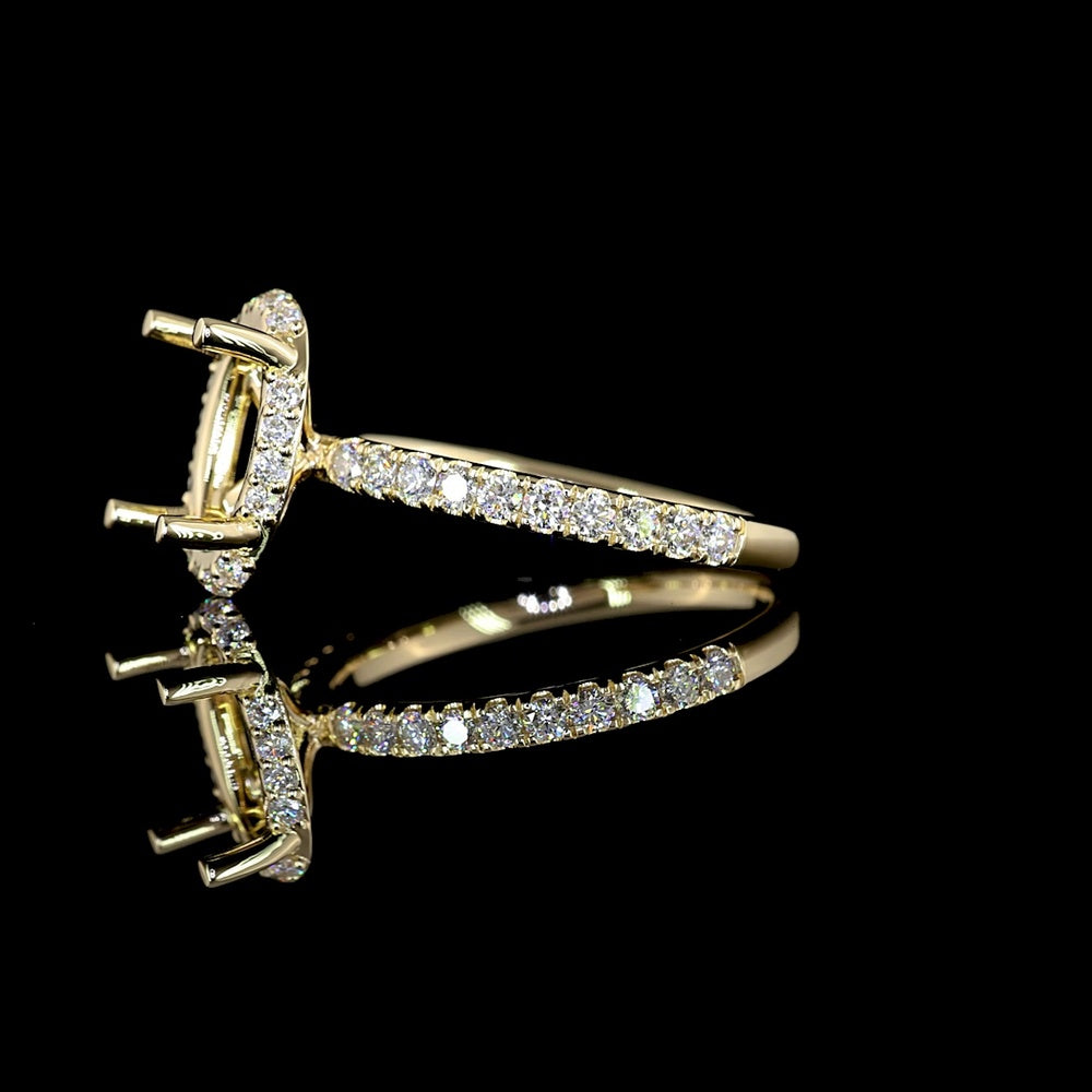 14K Yellow Gold Hidden Halo Oval Cut Lab Diamond Ring with Approximately 2.09 Carat Center and 2.61 Total Carat Weight - GIA Certified D VS1 - Covaloro Fine Jewelry