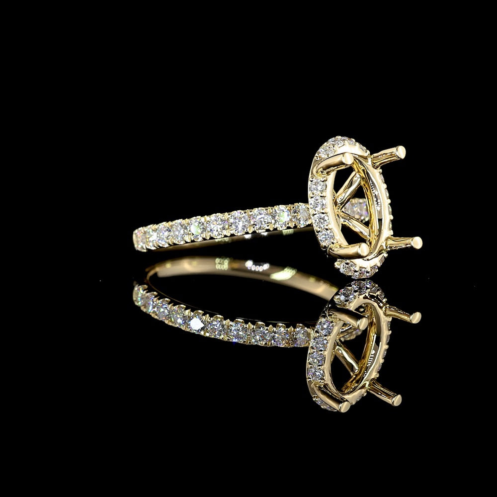 14K Yellow Gold Hidden Halo Oval Cut Lab Diamond Ring with Approximately 2.09 Carat Center and 2.61 Total Carat Weight - GIA Certified D VS1 - Covaloro Fine Jewelry