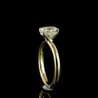 14K Yellow Gold Hidden Halo Ring with 1.01 Carat Cushion Brilliant Lab Diamond and 0.07 Carat Round Diamond Accents - IGI Certified D VS1 - Covaloro Fine Jewelry