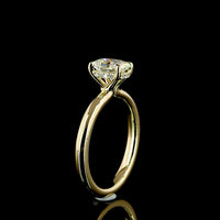 14K Yellow Gold Hidden Halo Ring with 1.01 Carat Cushion Brilliant Lab Diamond and 0.07 Carat Round Diamond Accents - IGI Certified D VS1 - Covaloro Fine Jewelry