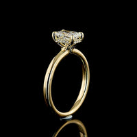 14K Yellow Gold Hidden Halo Ring with 1.01 Carat Radiant Cut Lab Diamond and 0.06 Carat Accent Diamonds IGI Certified - 1.07 Carat Total Weight - Covaloro Fine Jewelry