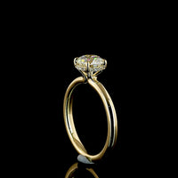 14K Yellow Gold Hidden Halo Ring with 1.02 Carat Round Brilliant D VVS2 Lab Diamond and 16 Accent Diamonds - 1.07 Carats Total Diamond Weight - Covaloro Fine Jewelry