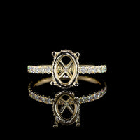 14K Yellow Gold Hidden Halo Ring with 1.50 Carat Oval Cut Lab Diamond and 0.47 Carat Accent Diamonds - 1.97 Total Carat Weight, GIA Certified - Covaloro Fine Jewelry