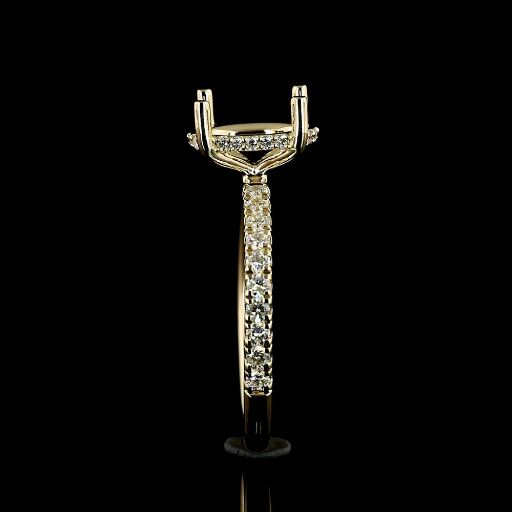 14K Yellow Gold Hidden Halo Ring with 1.50 Carat Oval Cut Lab Diamond and 0.47 Carat Accent Diamonds - 1.97 Total Carat Weight, GIA Certified - Covaloro Fine Jewelry