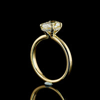 14K Yellow Gold Hidden Halo Ring with 1.50 Carat Oval Cut Lab Diamond (E VVS2) and 0.09 Carat Brilliant Cut Lab Diamond Accents - 1.59 Total Carat Weight - Covaloro Fine Jewelry