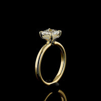 14K Yellow Gold Hidden Halo Ring with 1.54 Carat Princess Cut Lab Diamond and 0.06 Carat Brilliant Cut Diamond Accents - IGI Certified E VS1 - Covaloro Fine Jewelry