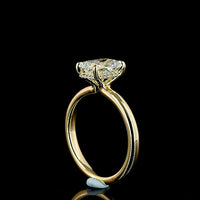 14K Yellow Gold Hidden Halo Ring with 1.54 Carat Radiant Cut Lab Diamond and 0.07 Carat Brilliant Cut Accent Stones - 1.61 Total Carat Weight - Covaloro Fine Jewelry