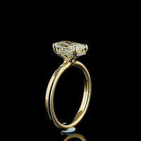 14K Yellow Gold Hidden Halo Ring with 1.54 Carat Radiant Cut Lab Diamond and 0.07 Carat Brilliant Cut Accent Stones - 1.61 Total Carat Weight - Covaloro Fine Jewelry