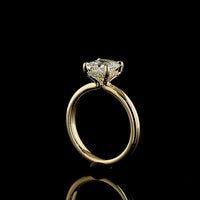 14K Yellow Gold Hidden Halo Ring with 1.54 Carats Princess Cut Lab Diamond and 0.06 Carats Round Brilliant Accents - 1.6 Carats Total Diamond Weight - IGI Certified - Covaloro Fine Jewelry