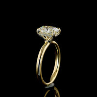 14K Yellow Gold Hidden Halo Ring with 2.02 Carat Cushion Brilliant D VVS2 Lab Diamond and 0.08 Carat Diamond Accents - 2.10 Total Carat Weight - Covaloro Fine Jewelry