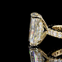 14K Yellow Gold Hidden Halo Ring with 2.13 Carat Radiant Cut Lab Diamond and 0.75 Carat Total Accent Diamonds - GIA Certified E VS1 - Covaloro Fine Jewelry