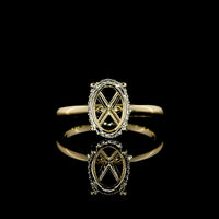 14K Yellow Gold Hidden Halo Ring with 2.20 Carat Oval Cut Lab Diamond and 0.07 Carat Round Diamond Accents - D VVS2 IGI Certified - Covaloro Fine Jewelry