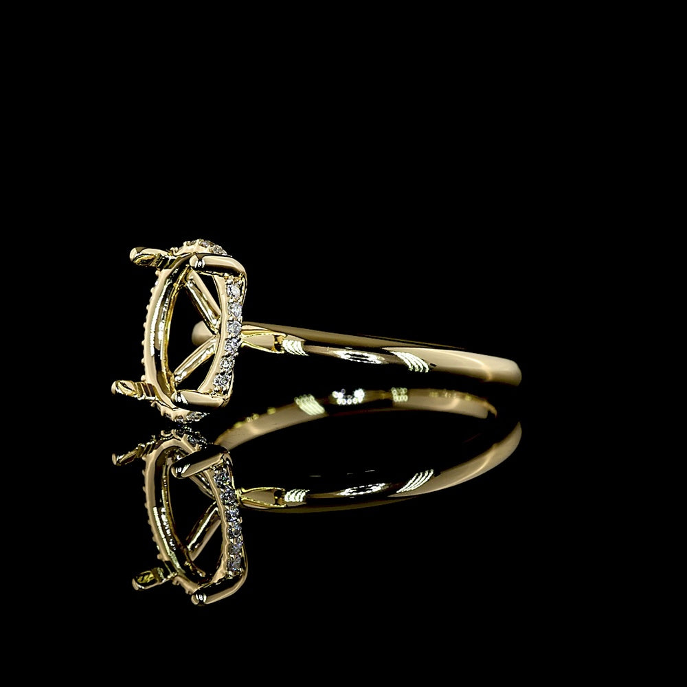 14K Yellow Gold Hidden Halo Ring with 2.20 Carat Oval Cut Lab Diamond and 0.07 Carat Round Diamond Accents - D VVS2 IGI Certified - Covaloro Fine Jewelry