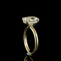 14K Yellow Gold Hidden Halo Ring with 3.05 Carat Cushion Brilliant Cut Lab Diamond and 0.10 Carat Diamond Accents - IGI Certified 3.15 Carat Total Weight - Covaloro Fine Jewelry