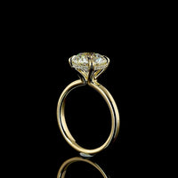 14K Yellow Gold Hidden Halo Ring with 3.12 Carat Round Brilliant Lab Diamond (E VVS2) and 0.10 Carat Accent Diamonds - 3.22 Total Carat Weight - Covaloro Fine Jewelry