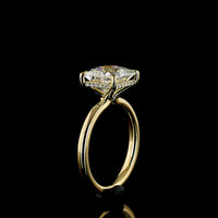 14K Yellow Gold Hidden Halo Ring with 3.24 Carat Princess Cut Lab Diamond and 0.10 Carat Round Brilliant Diamond Accents - IGI Certified E VVS1 - 3.34 Carat Total Diamond Weight - Covaloro Fine Jewelry