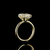 14K Yellow Gold Hidden Halo Ring with 5.01 Carat Oval Cut Lab Diamond and 0.19 Carat Lab Diamond Accents - IGI Certified E VVS2 - Covaloro Fine Jewelry