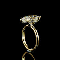 14K Yellow Gold Hidden Halo Ring with 5.06 Carat Marquise Cut Lab Diamond and 0.14 Carat Brilliant Cut Diamond Accents - IGI Certified - Covaloro Fine Jewelry