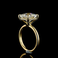 14K Yellow Gold Hidden Halo Ring with 5.09 Carat Princess Cut Lab Diamond and 0.12 Carat Brilliant Cut Accents - 5.21 Total Carat Weight - Covaloro Fine Jewelry