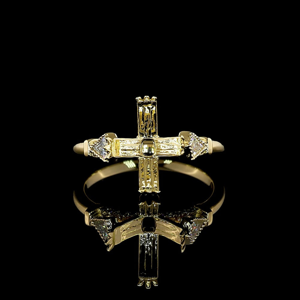 14K Yellow Gold Hidden Halo Ring with North-South Kite Shape Lab Diamonds - 0.29 Carat Total Weight (0.21 Carats Main, 0.08 Carats Accents) - Covaloro Fine Jewelry