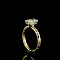 14K Yellow Gold Hidden Halo Ring with North-South Radiant Cut Lab D VVS2 Diamond - 1.11 Carats Total Diamond Weight - Covaloro Fine Jewelry