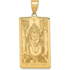 14K Yellow Gold Hierophant Tarot Card Pendant with Textured Design by Oro Pregiato
