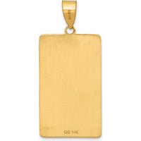 14K Yellow Gold Hierophant Tarot Card Pendant with Textured Design by Oro Pregiato